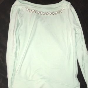 Mint Green rhinestone sweater